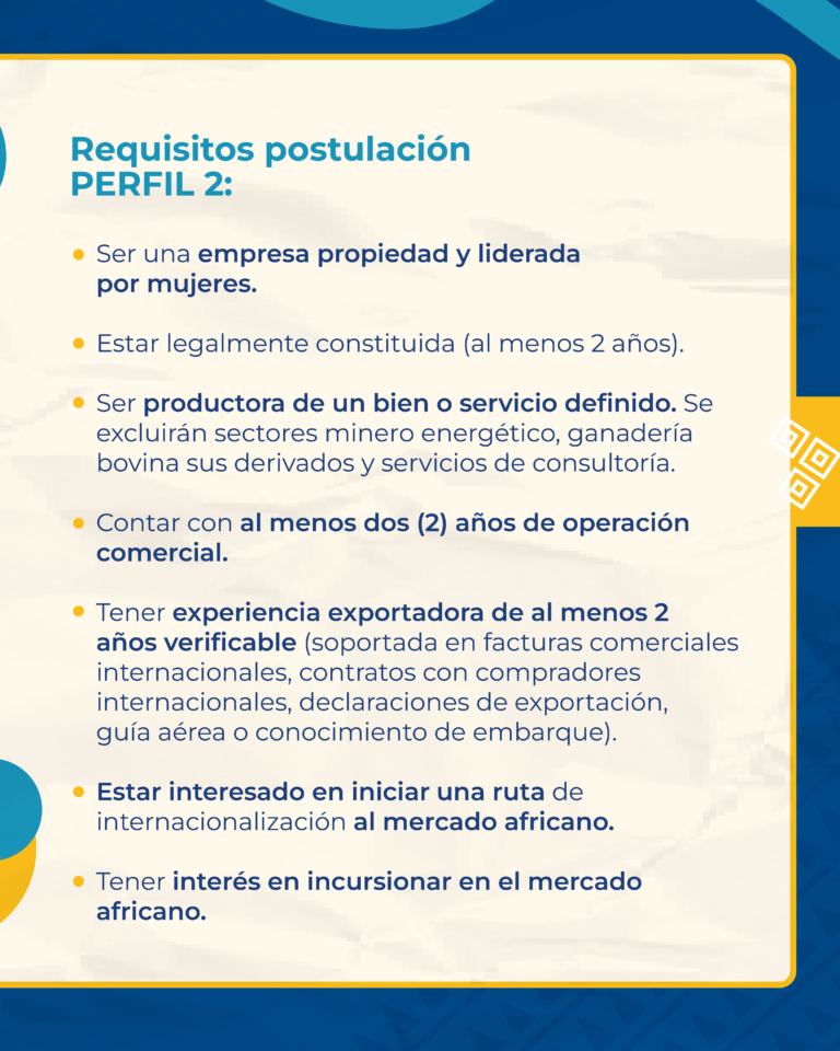 imagen alusiva a convocatoria ELLA EXPORTA AFRIKA_REQUISITOS PERFIL2